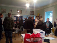 The ‘bar’ at St Mary-le-Tower Church House at the 2020 George W Pipe Striking Competition.