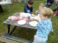 Picnic outside Great Bealings church.