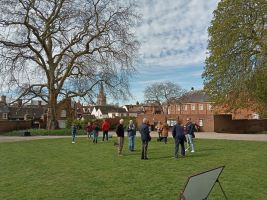 In Christchurch Park, with St Mary-le-Tower in the background.