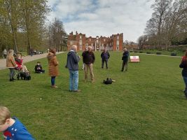 In Christchurch Park, with the Mansion in the background.