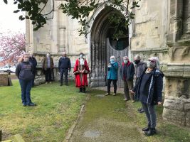 Beccles ringers collect the Leslie Freeman Award for Long Service in the Community – by kind permission of Kate Gill.