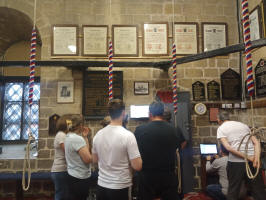 Checking Hawkear at The Norman Tower during the St Mary-le-Tower practice there. Checking Hawkear at The Norman Tower during the St Mary-le-Tower practice there.