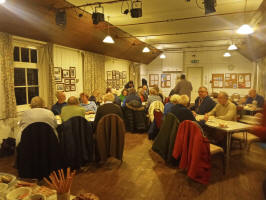 Enjoying the tea in St Mary's Parish Hall in Ufford. Enjoying the tea in St Mary's Parish Hall in Ufford.