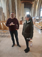 Ian Culham and Ruthie chatting. Ian Culham and Ruthie chatting.