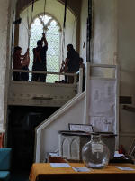 Band ringing the quarter-peal at Sweffling. (Taken by Pippa Moss) Band ringing the quarter-peal at Sweffling. (Taken by Pippa Moss)
