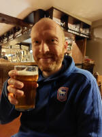 Me with a birthday pint in The Dog at Grundisburgh. Me with a birthday pint in The Dog at Grundisburgh.