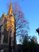 The towers of St Mary-le-Tower and St Lawrence in the evening sunshine today. The towers of St Mary-le-Tower and St Lawrence in the evening sunshine today.