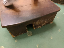 The 'mousehole' in the back of the ninth box at St Mary-le-Tower. The 'mousehole' in the back of the ninth box at St Mary-le-Tower.