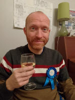 Me, my badge and drink on my birthday. Me, my badge and drink on my birthday.