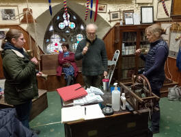Handbell ringing at St Mary-le-Tower.