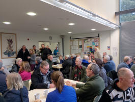 The crowds in The Windhills Churches' Centre awaiting the draw.