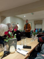 Mike Whitby speaking at the Pettistree Ringers' Dinner.