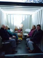 The new 'waiting room' in use at Pettistree's weekly practice.