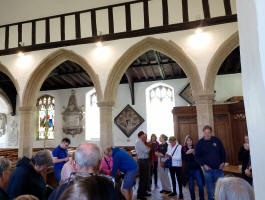 Gathered in Yoxford church for the draw and before the ringing began.