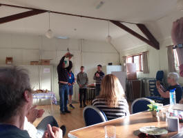 Philip Gorrod lifts the Rose Trophy for the North-East District.