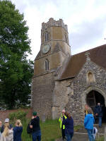 Listening outside at Easton during the South-East District Striking Competitions.