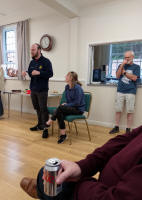 Joshua Watkins & Juliet Griffiths giving comments and the results.