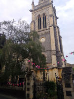 Ipswich Minster in pink for Ed Sheeran.