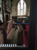 Handbell ringing at Lyonshall.