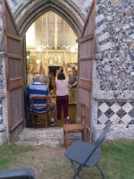 Ringing at Pettistree as we arrived.