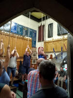 A packed ringing chamber for the weekly practice at Ipswich Minster.