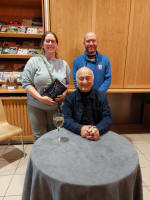 Ruthie and me with Sir Tony Robinson.