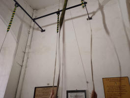 The shadows on the walls in Brandeston ringing chamber on the Hollesley outing.