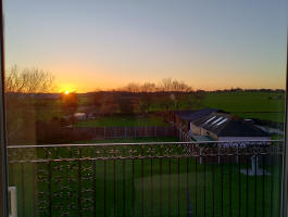 The view from our bedroom window at New Moze Hall.