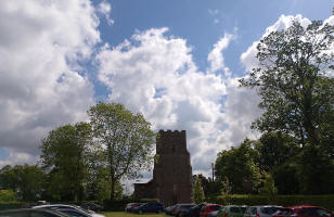 The scene outside Wickham Skeith church before the Guild 6-bell Striking Competitions.