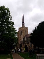 Listening outside to the ringing at Stowmarket.