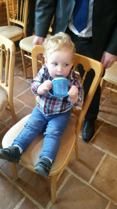 A smartly dressed Alfie at Vicky & Gavin's wedding.