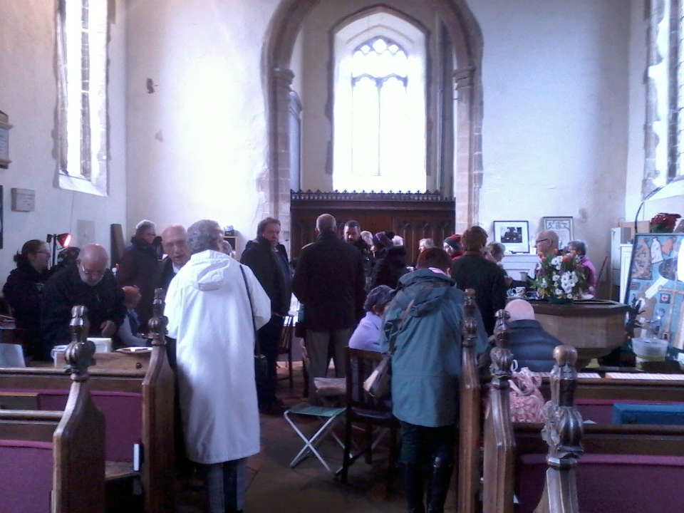 Crowds gathered downstairs for tea and cake!