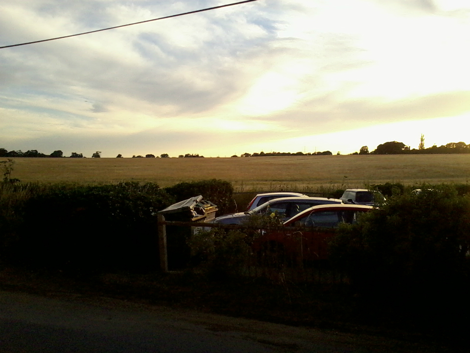 The view from outside The Ship Inn at Blaxhall - if you look carefully, you can make out the tower of the church!