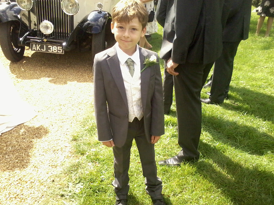 Mason looking very smart as page boy.