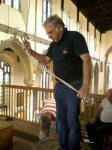 Peter Harper on the tenor box at Clare on the Pettistree outing. Peter Harper on the tenor box at Clare on the Pettistree outing.