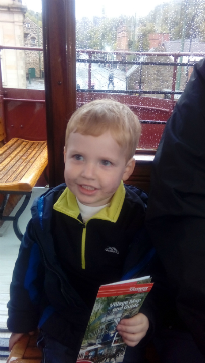 Alfie on a tram.