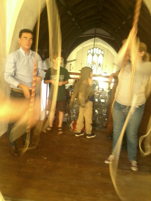 Ringing at Great Glemham for the Guild Social.