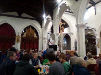 Having tea at the 2019 Suffolk Guild AGM in St Matthew’s church.