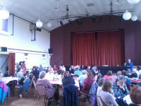  James Smith at St Edmund's Hall in Southwold giving his comments on the Suffolk Guild Six-Bell Striking Competitions.