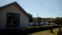 Enjoying the ringing outside Earl Stonham church hall in the sunshine!