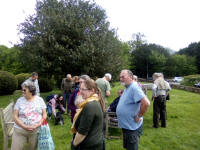 Listening to the Rose Trophy Eight-Bell Competition inside and outside the church at Lavenham.