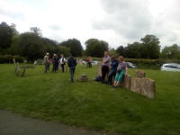 Listening to the Rose Trophy Eight-Bell Competition inside and outside the church at Lavenham.