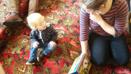Joshua & Ruthie in the ringing chamber of Tuddenham St Martin during the wedding ceremony.