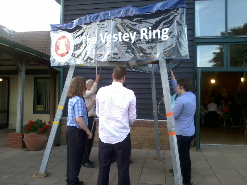 The quarter being rung as the reception continues.