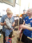 Alfie having his first handling lesson at the Mancroft Ringing Discovery Centre with me & Geoff Wells.