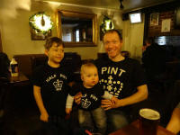 Mason, Alfie and me at The Dove in new family t-shirts given us at Christmas by Chris and Becky! Mason, Alfie and me at The Dove in new family t-shirts given us at Christmas by Chris and Becky!