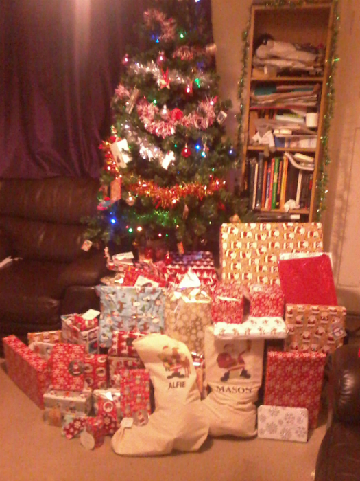 Our tree after Father Christmas had visited.