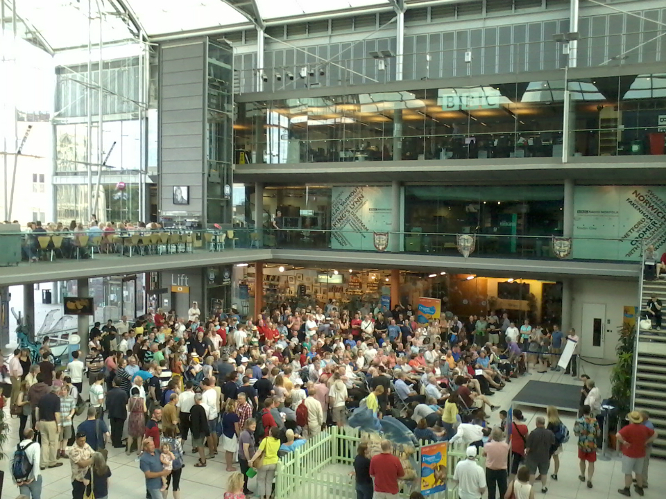 At The Forum listening to the results.