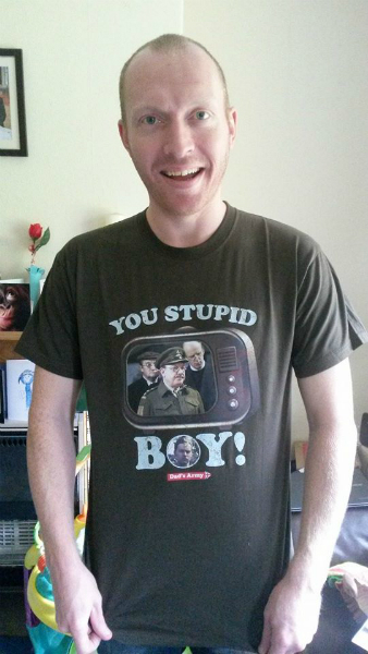 Me in my new T-shirt.