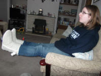 Ruthie's New Slippers. Click for a bigger picture. Ruthie's New Slippers.